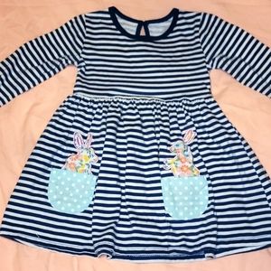 Girls size 2t Easter young and awesome stripe dress